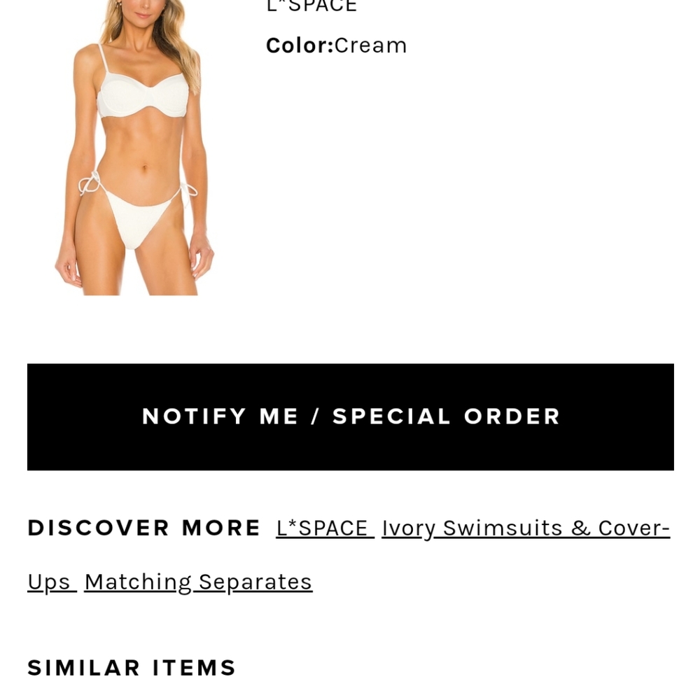 bikini top, white short, black top and short